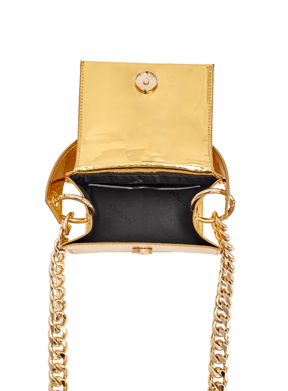 Bolsa Corrente Crossbody Specchio Metalizada Dourado