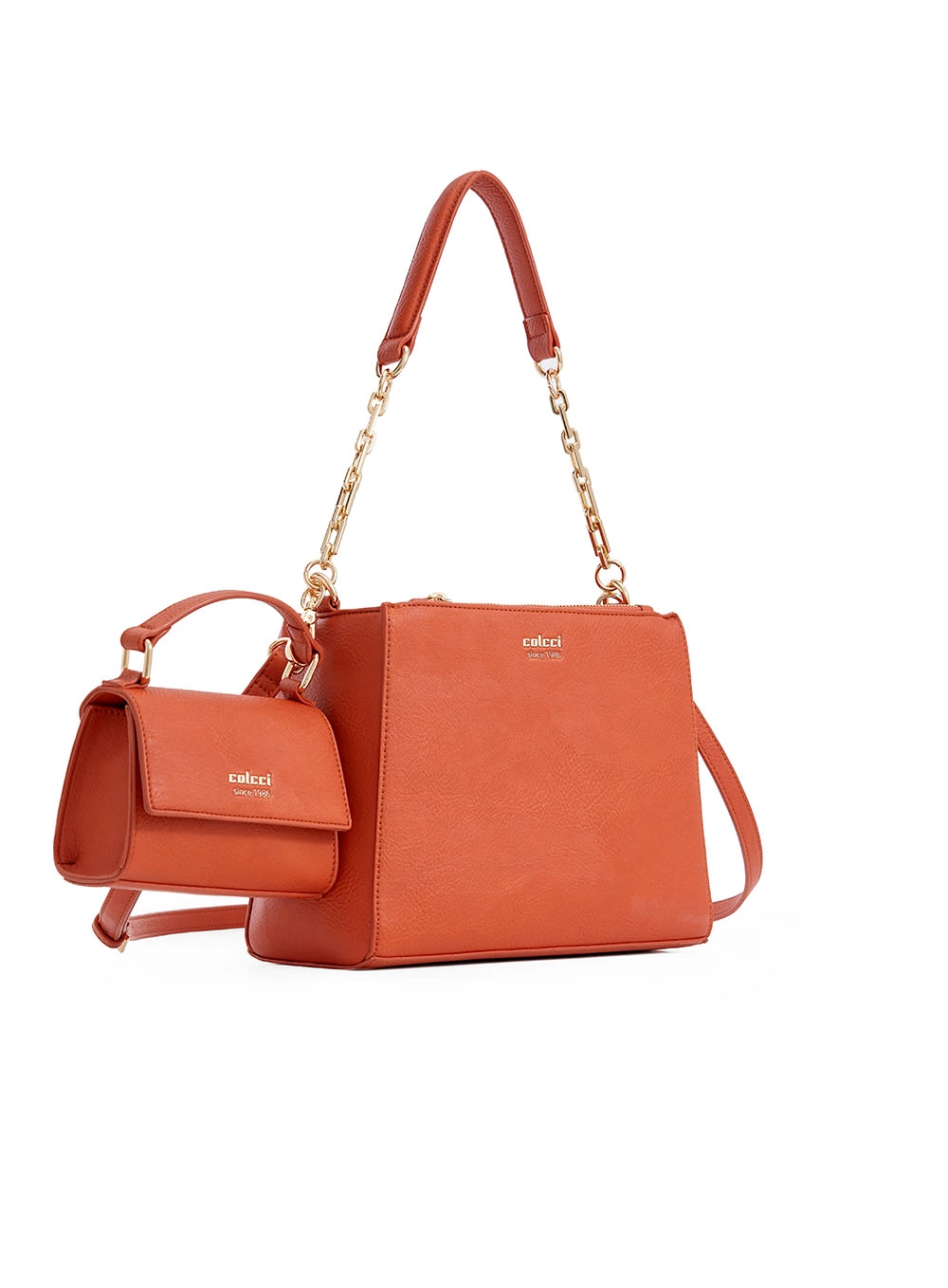 Bolsa Colcci Fem Multi Bag Textura Laranja