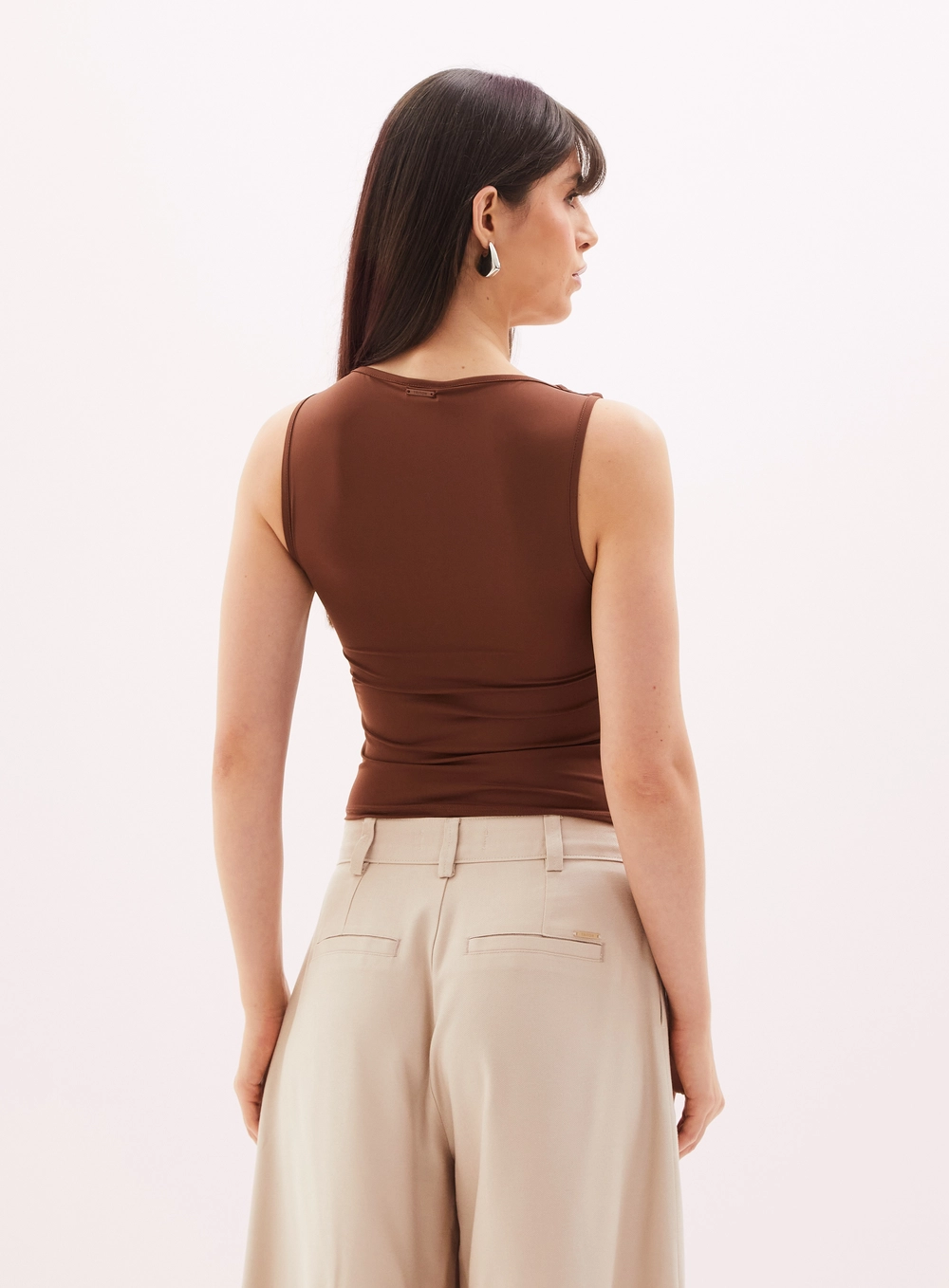 Blusa Feminina Drapeada Marrom 4
