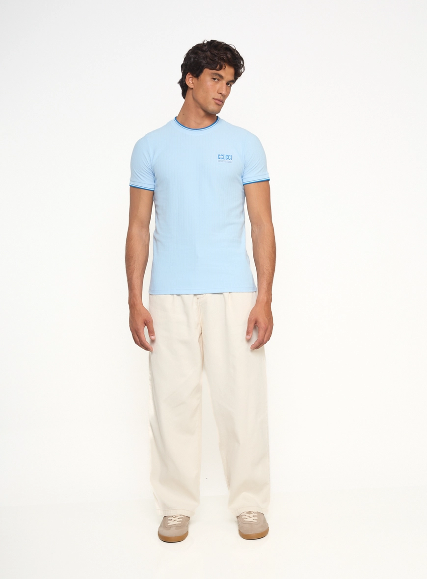 Calça Masculina Reta Larga Com Pregas E Bolsos