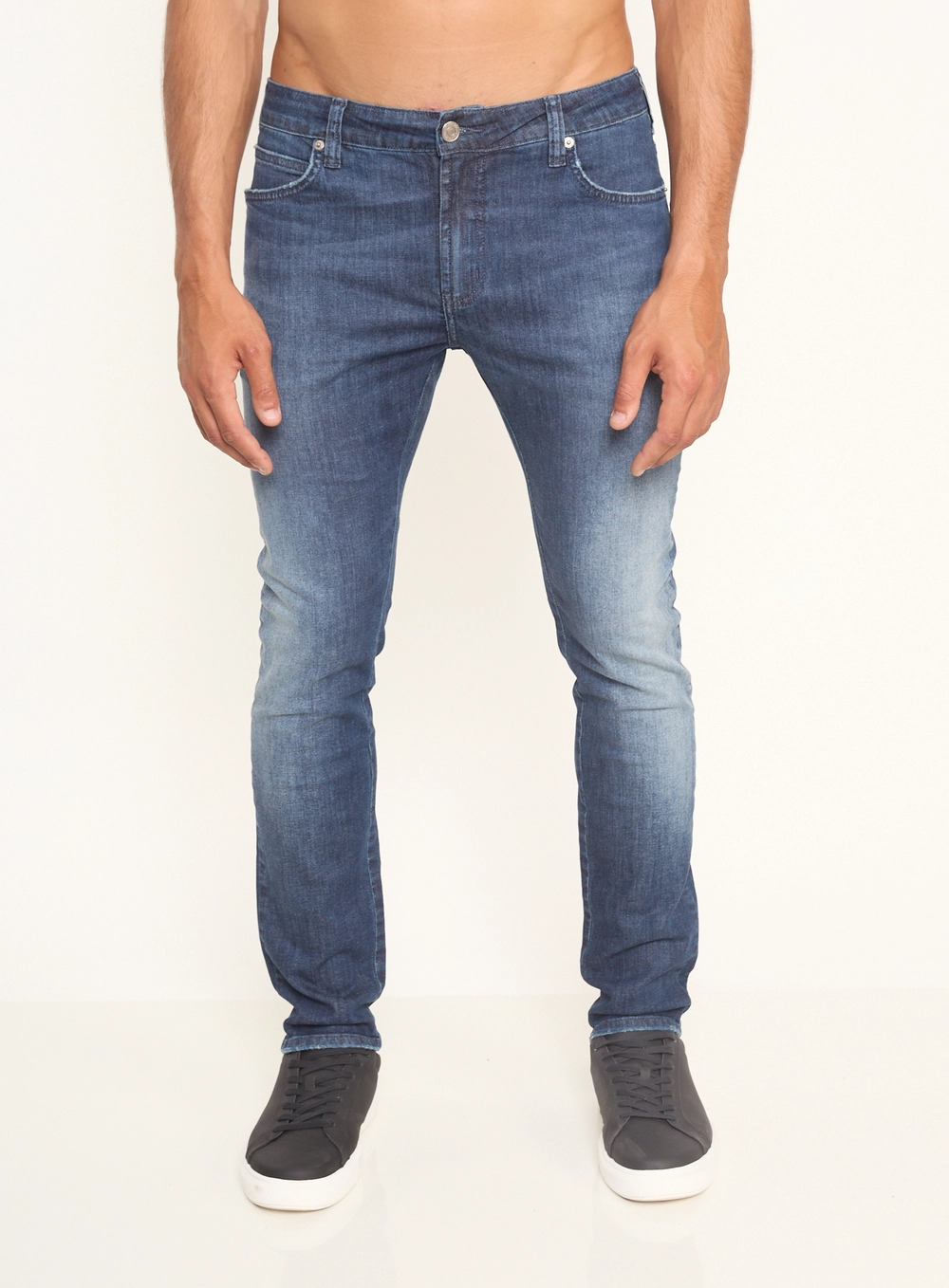 Calça Jeans Masculina Skinny Felipe Com Bolsos Índigo