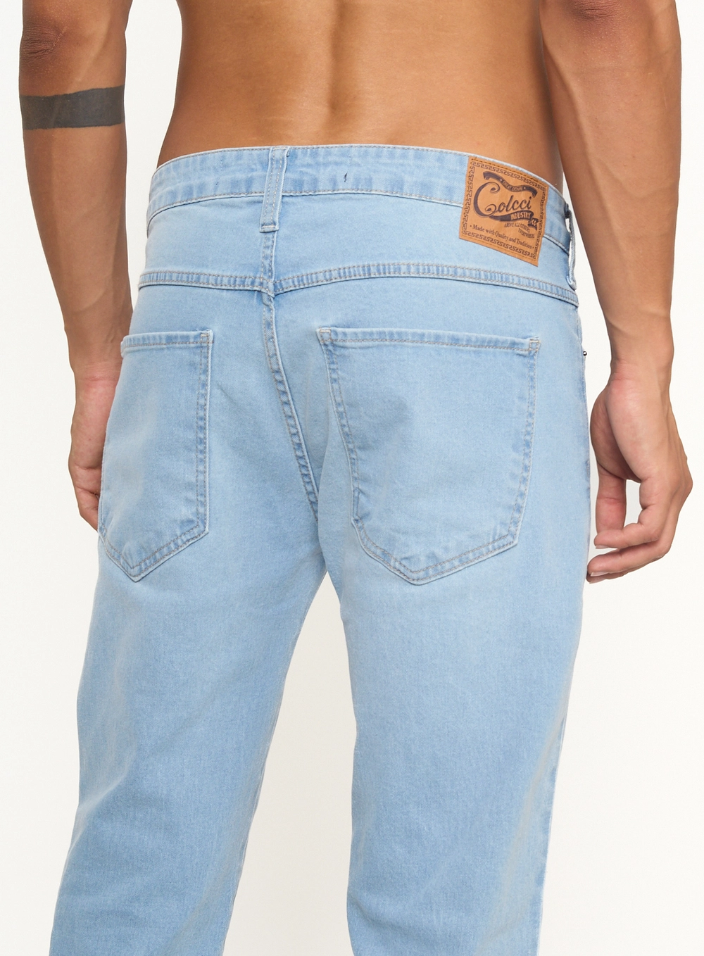 Calça Jeans Masculina Alex Com Bolsos Índigo