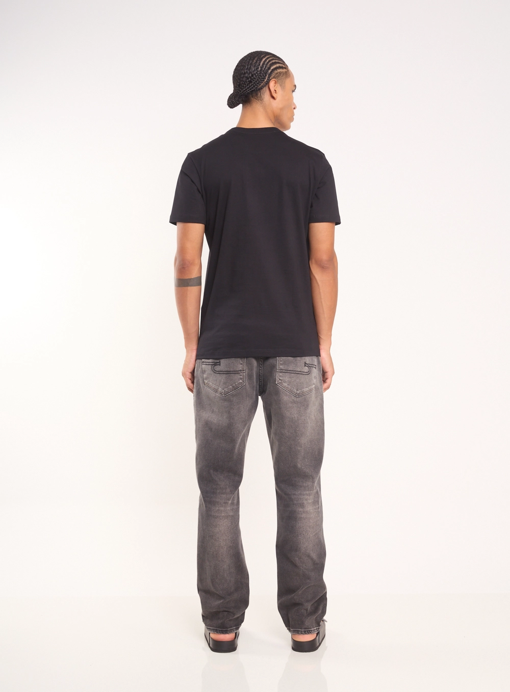 Calça Masculina Reta Com Bolsos Indigo Preto