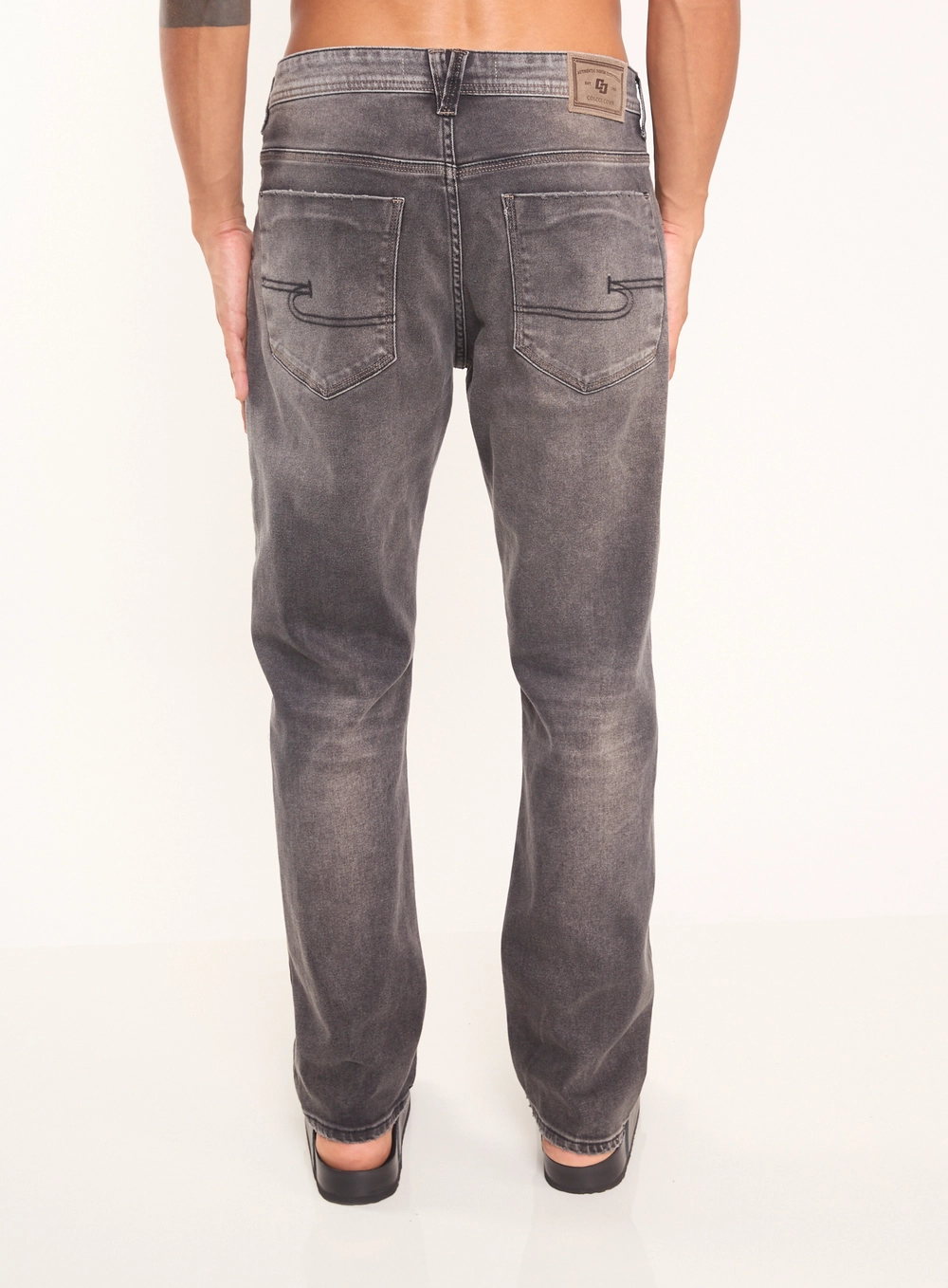 Calça Masculina Reta Com Bolsos Indigo Preto