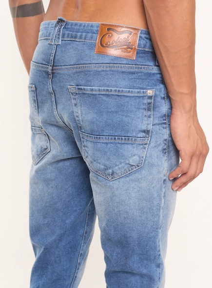 Calça Masculina Skinny Jeans Clara Estonada Índigo