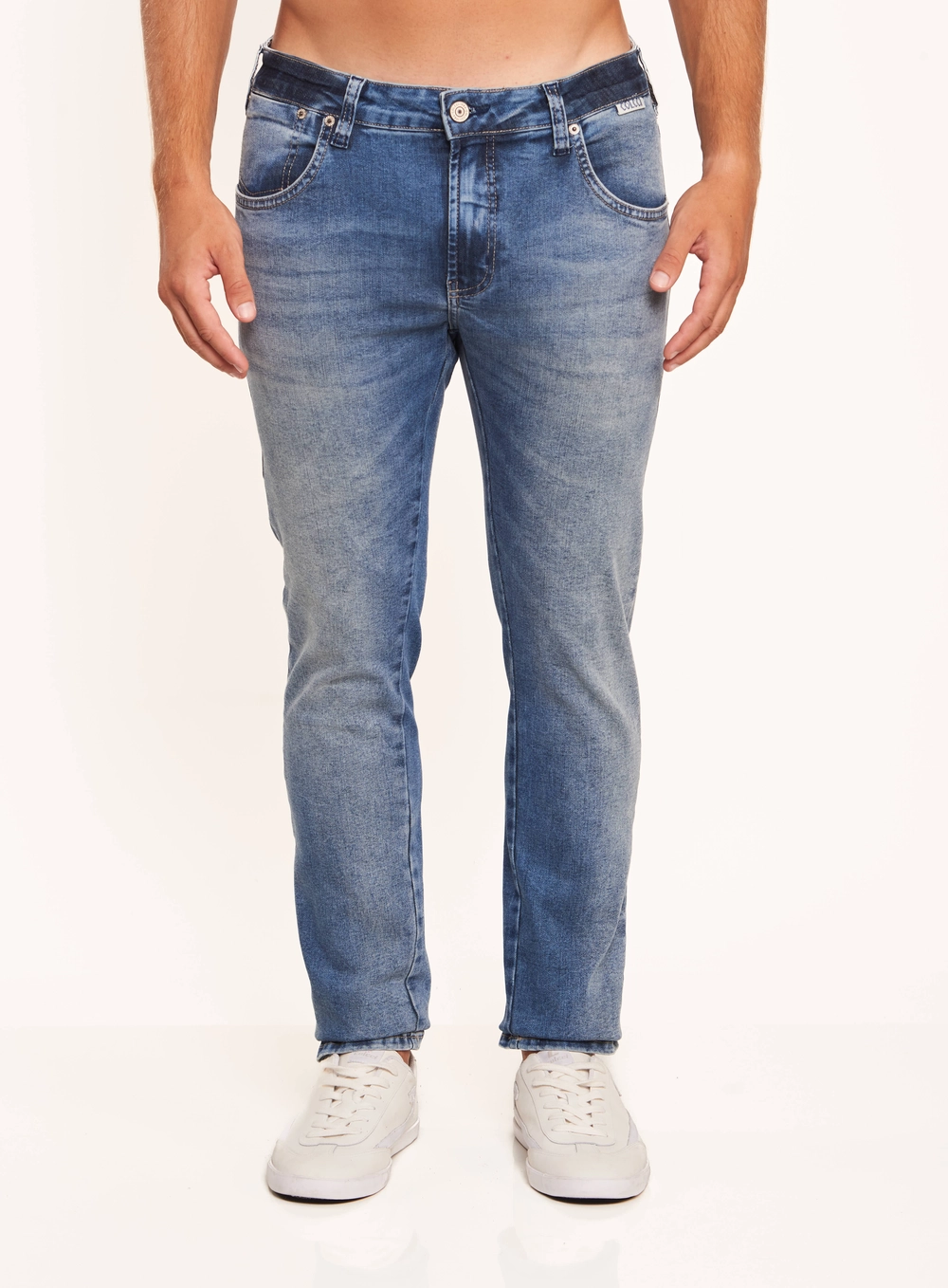 Calça Masculina Felipe Skinny Com Bolsos Índigo