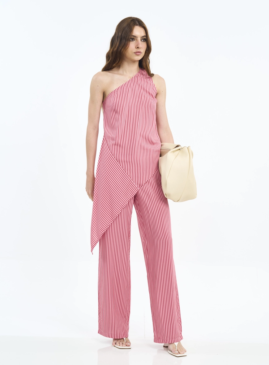 Calça Feminina Pantalona Com Estampa E Bolsos