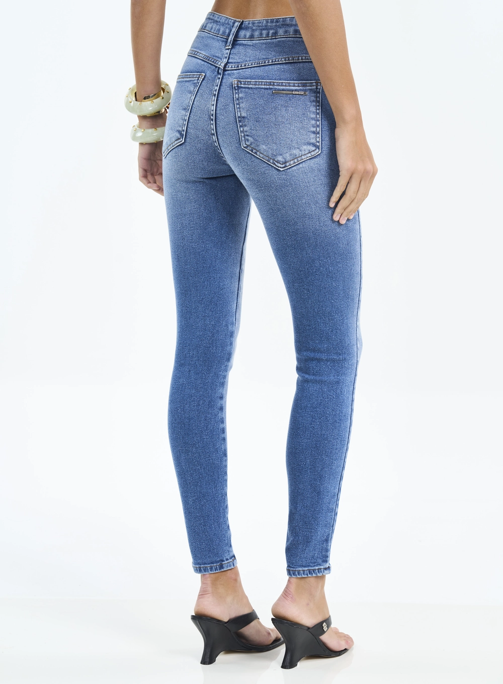 Calça Jeans Feminina Skinny Karen Com Bolsos Índigo