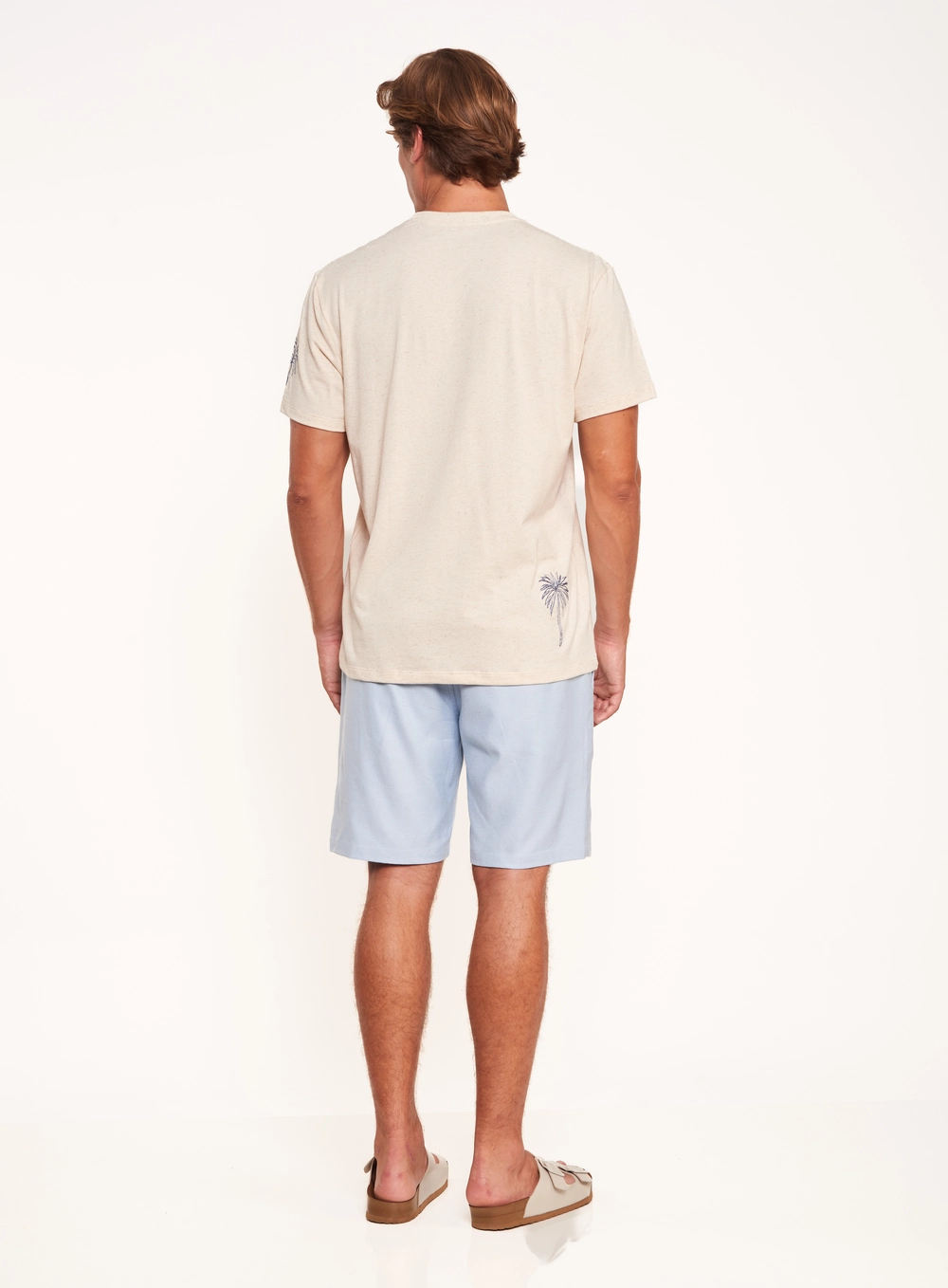 Bermuda Regular Com Cós Elástico E Bolsos Azul