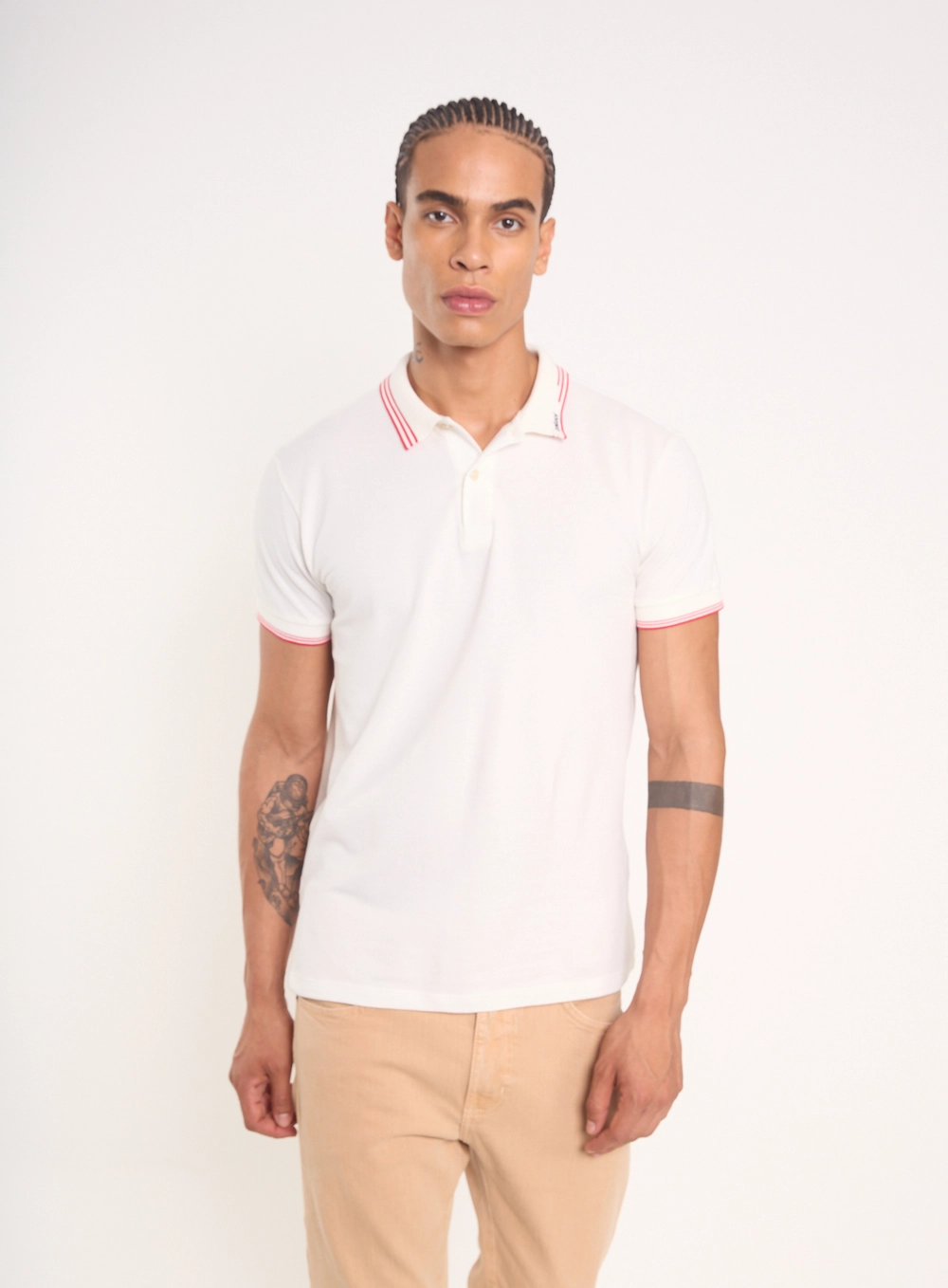 Polo Masculina Com Frisos E Botões Off Shell