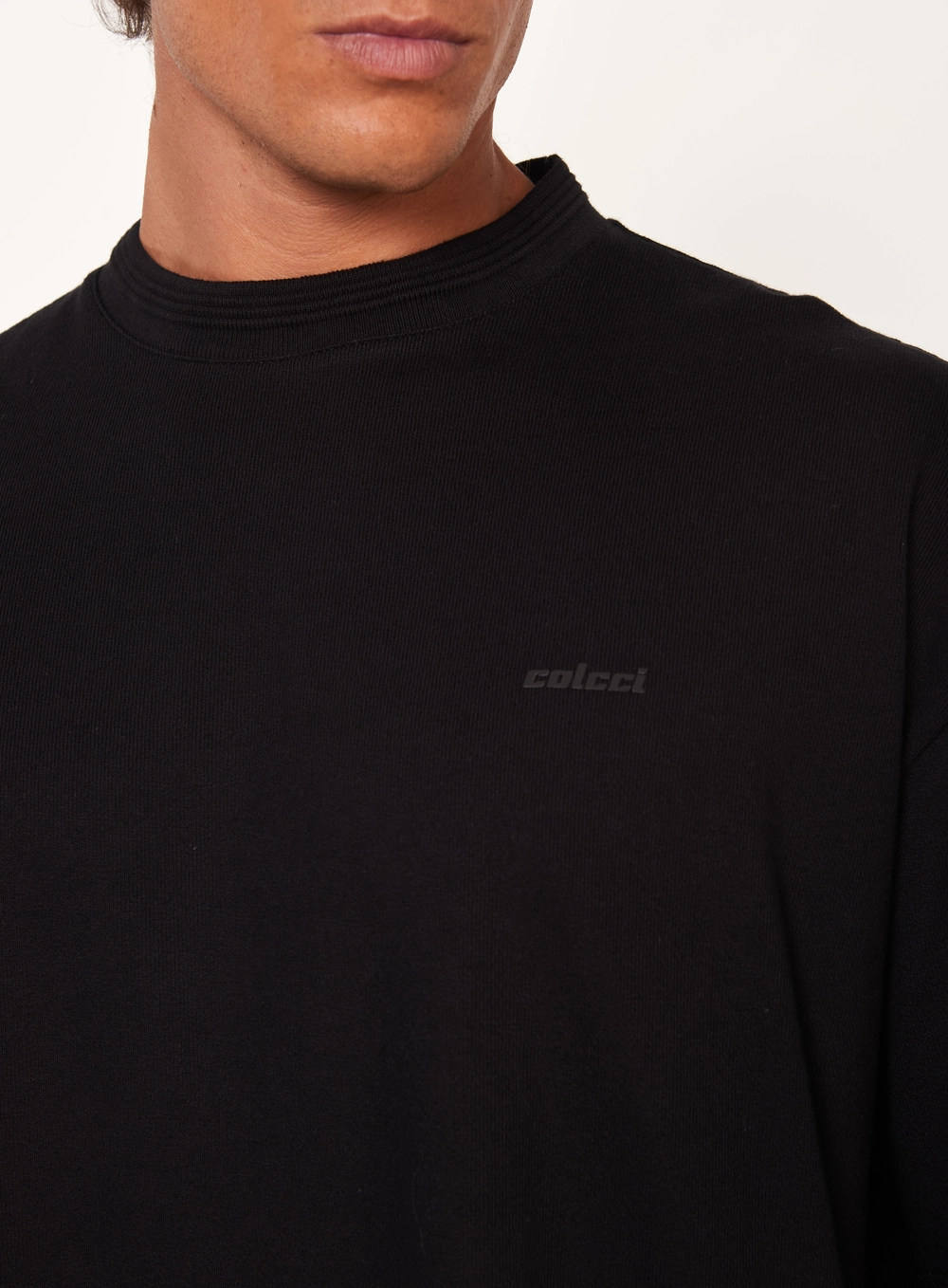 Camiseta Masculina Oversized Com Logo Preto
