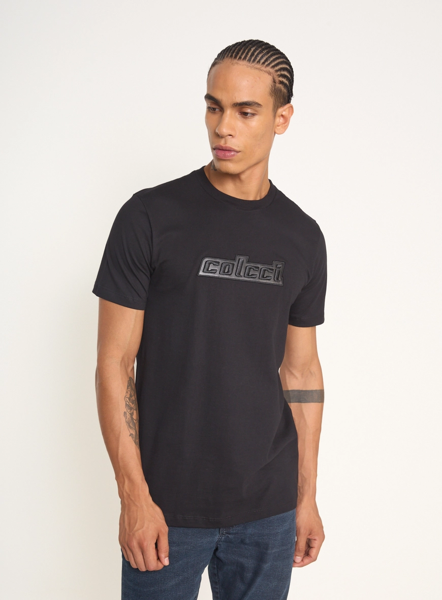 Camiseta Masculina Com Logo Em Relevo