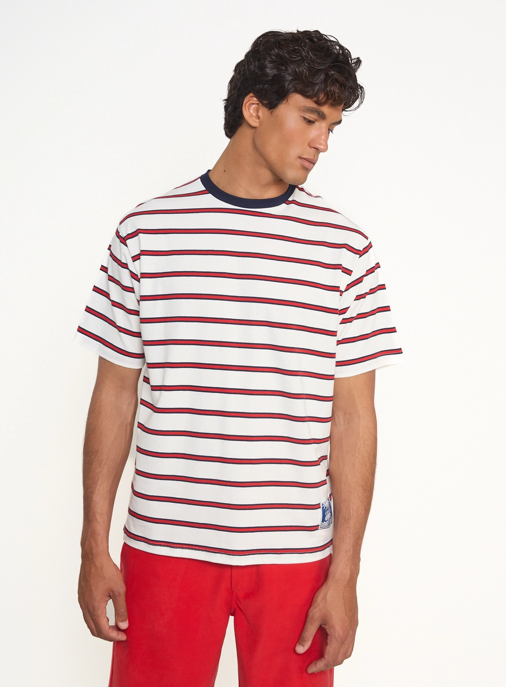 Camiseta Masculina Com Listras Estampados