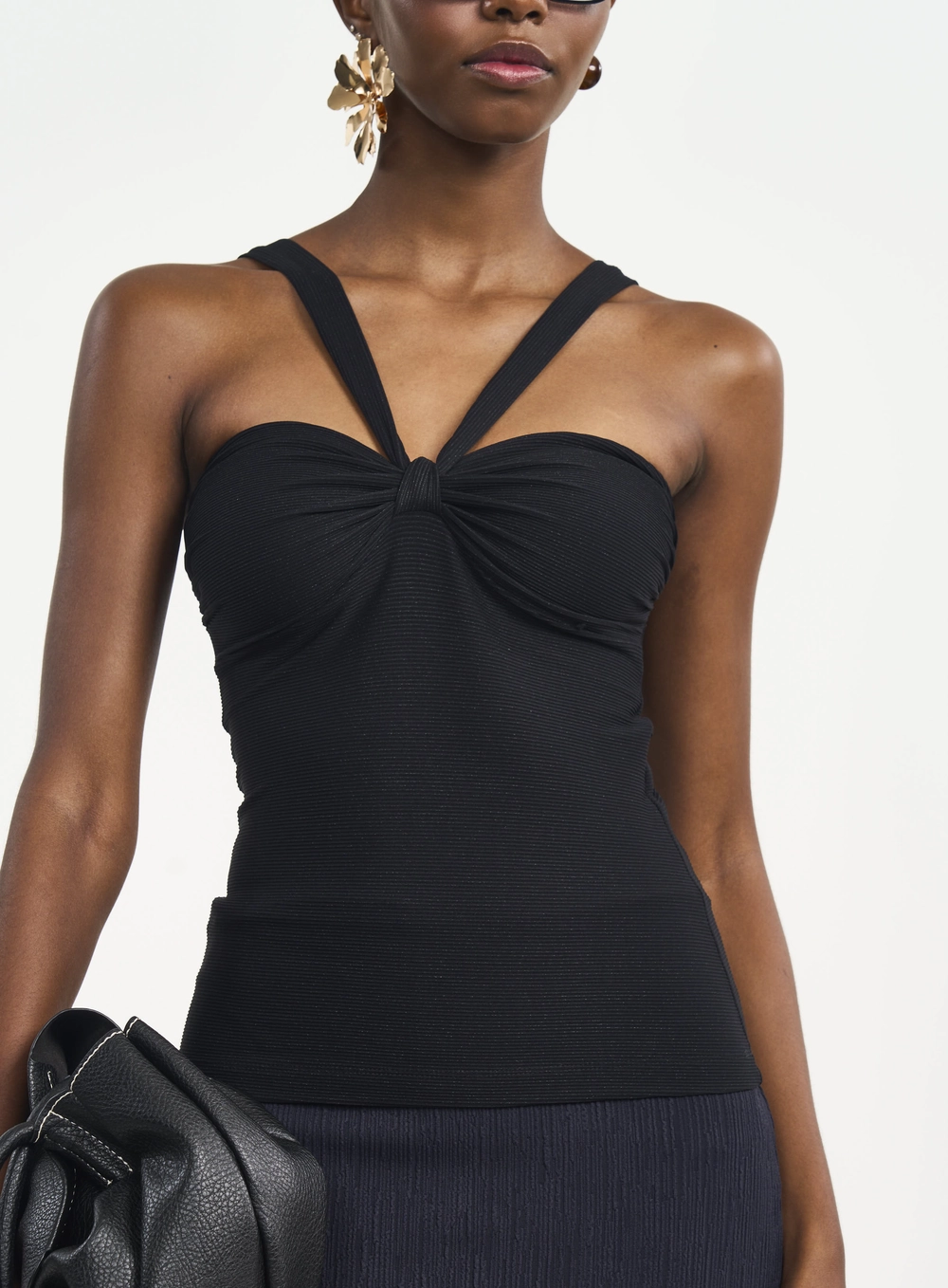 Blusa Halter Com Torção Preto