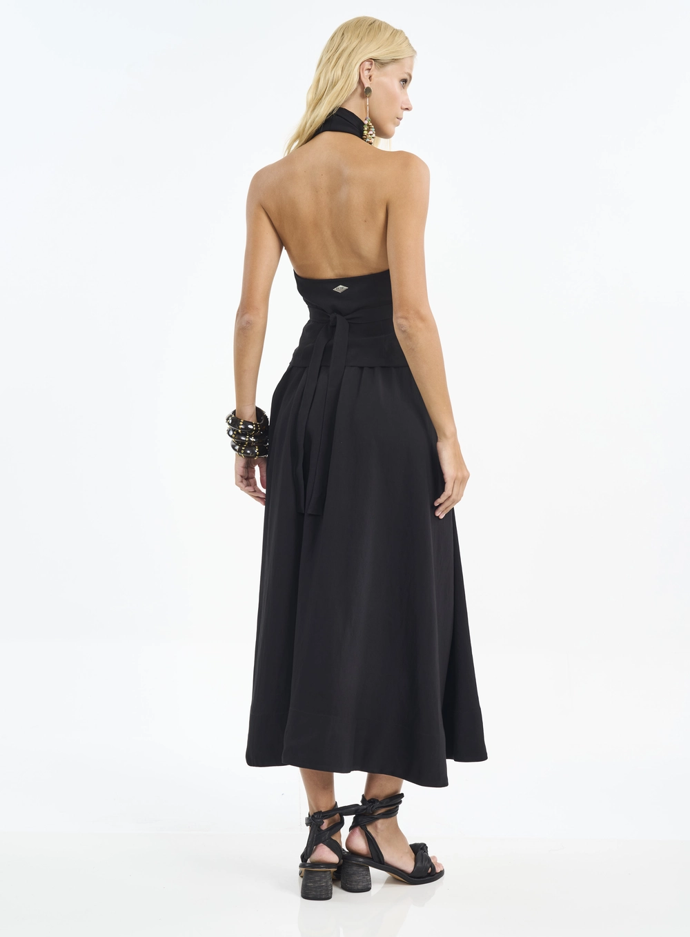 Blusa Com Decote Halter E Transpasse Preto