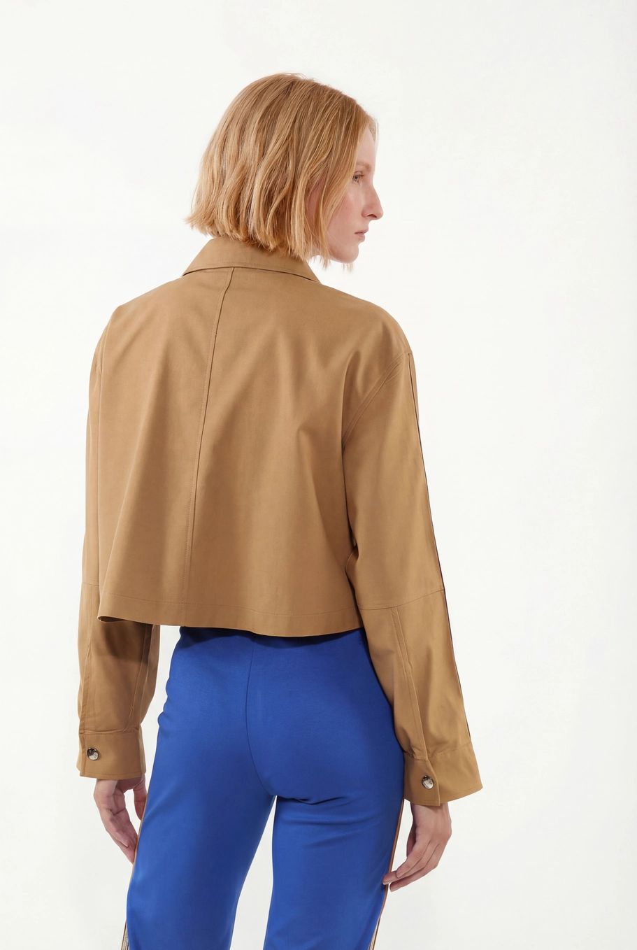 Camisa Alfaiataria Feminina Loose Bege 4