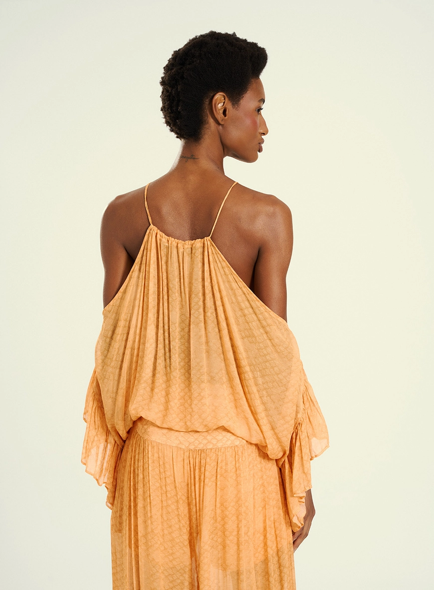 Blusa Comfort Com Amarração Laranja 2