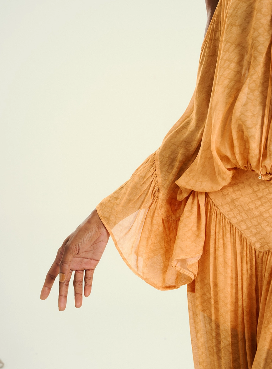 Blusa Comfort Com Amarração Laranja 4