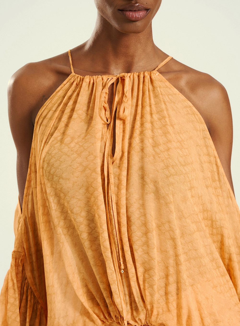 Blusa Comfort Com Amarração Laranja 3