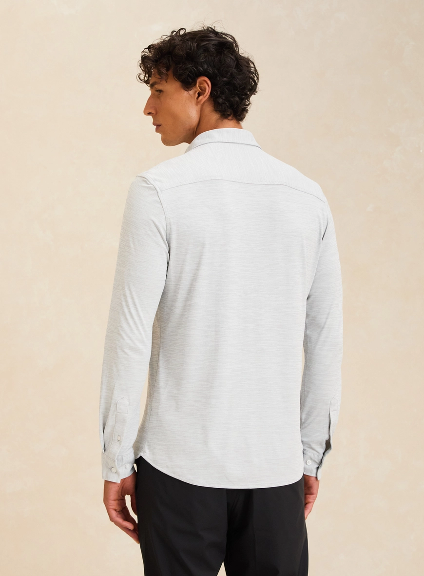 Camisa Masculina Slim Fit Cinza