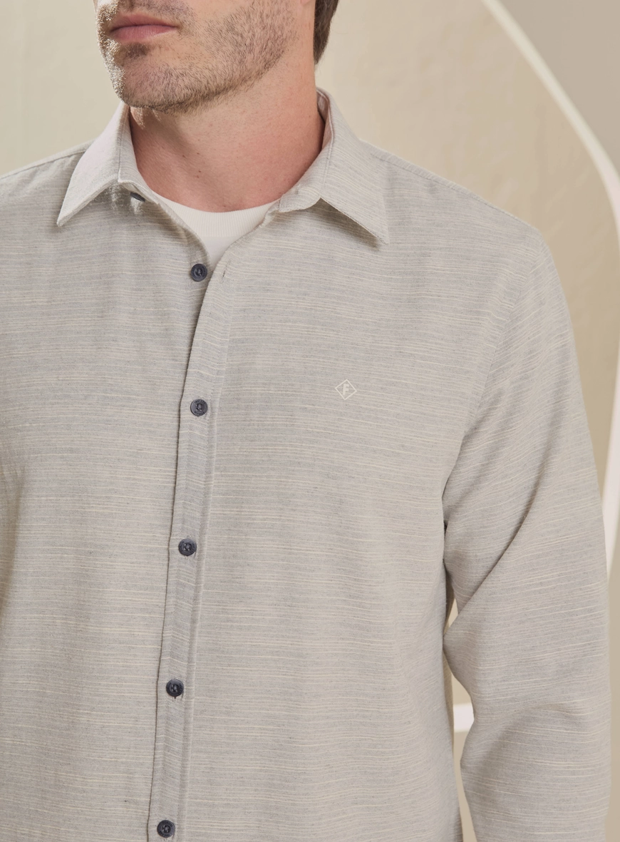 Camisa Masculina Relax Manga Longa Cinza
