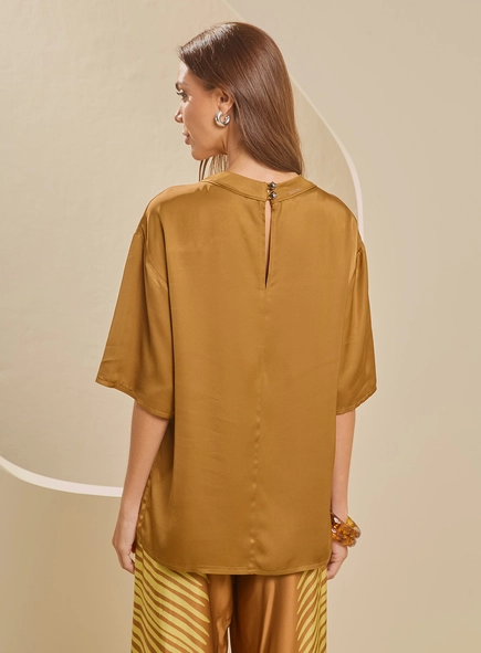 Camiseta Feminina Oversized Acetinada