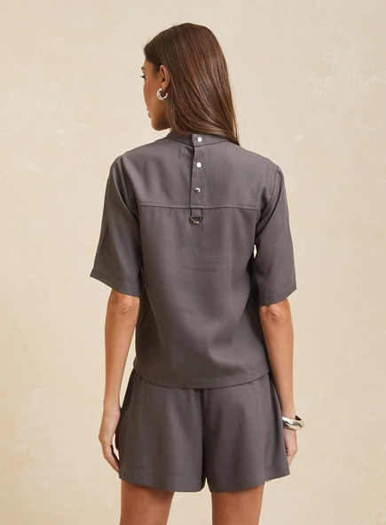 Camiseta Feminina Oversized Gola Alta