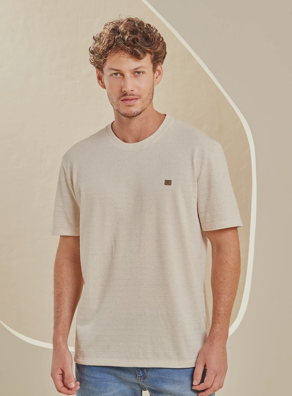 Camiseta Masculina New Box Bege 1
