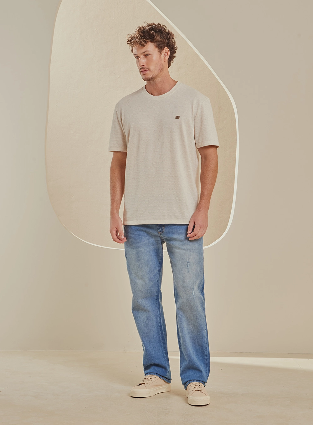 Camiseta Masculina New Box Bege 4