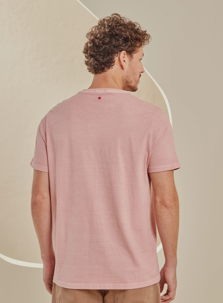 Camiseta Masculina New Slim Estonada Rosa 2