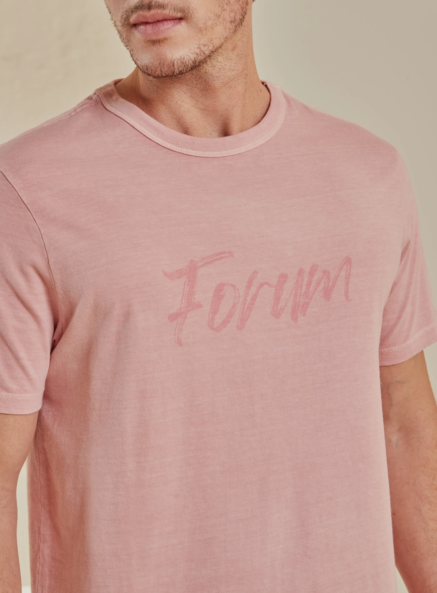 Camiseta Masculina New Slim Estonada Rosa 4