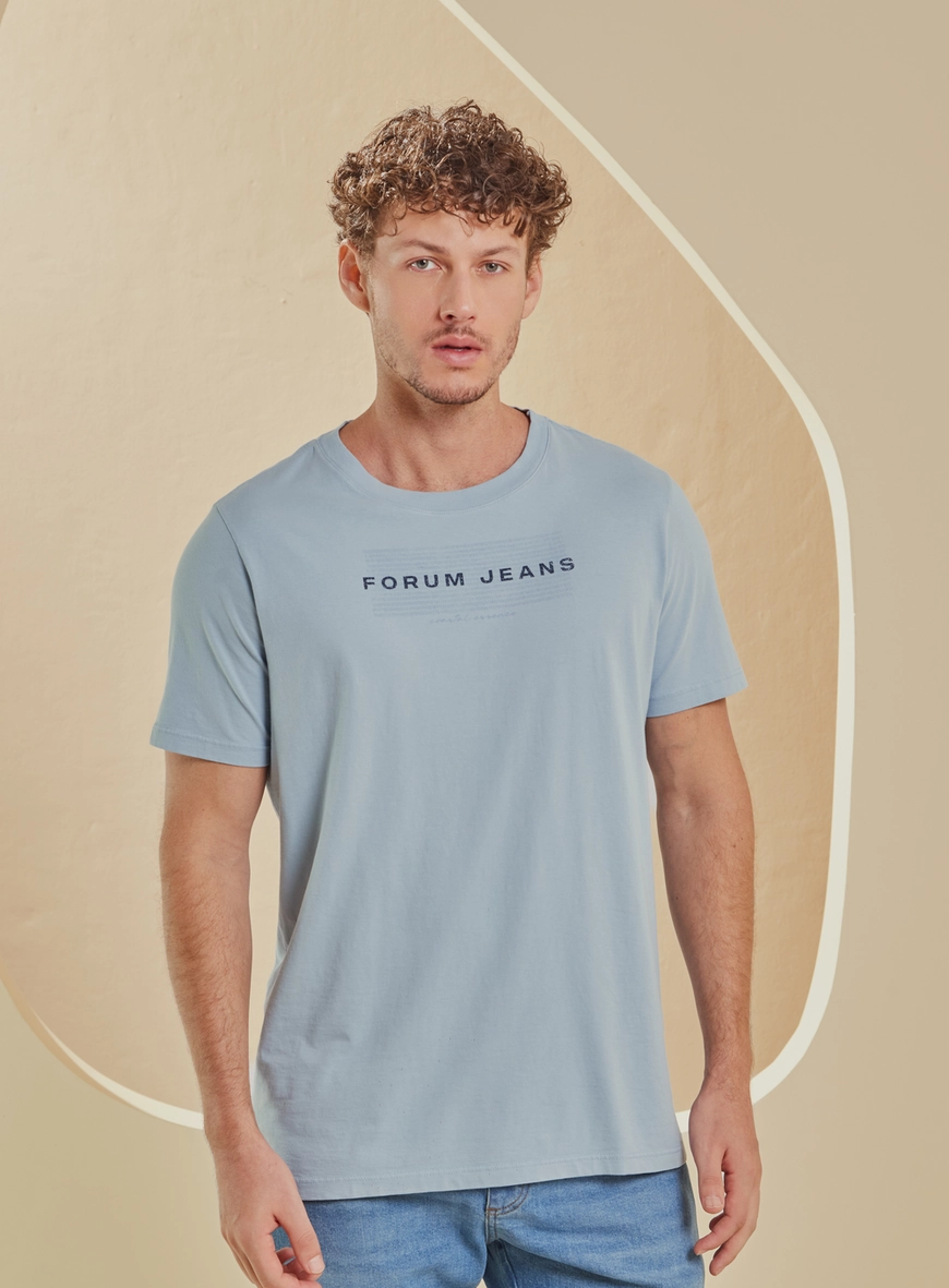 Camiseta Masculina New Slim - Forum Jeans Azul