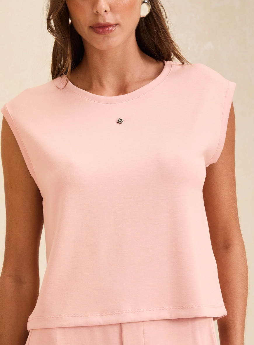 Regata Feminina Solta Básica Rosa 4
