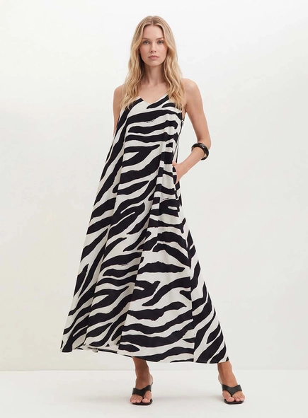 Vestido Estampado Animal Print - Amplo
