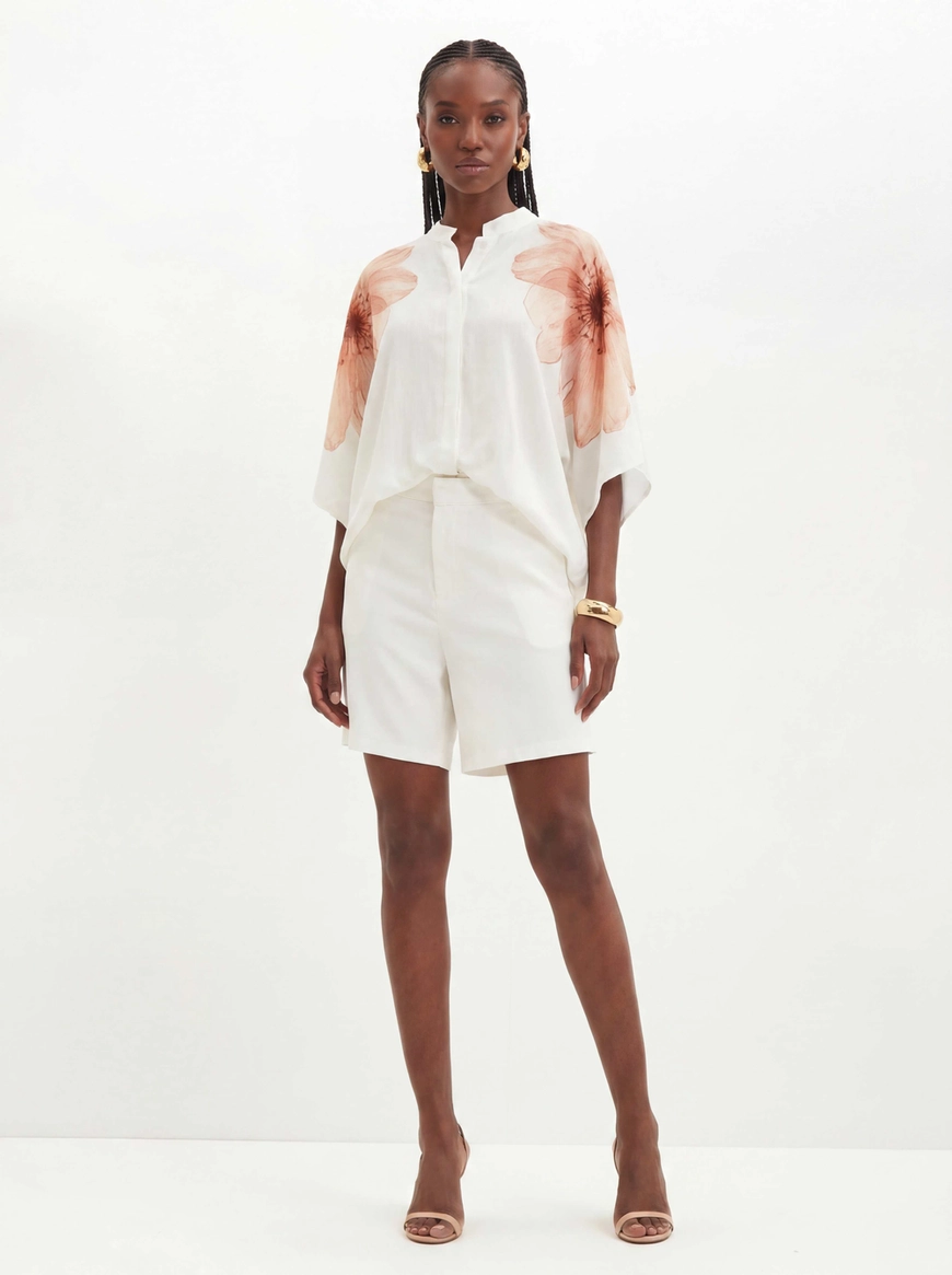 Camisa Feminina Estampada Com Botões - Ampla Estampados 3