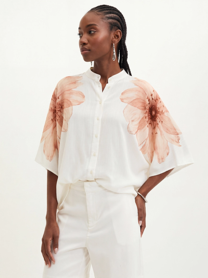 Camisa Feminina Estampada Com Botões - Ampla Estampados 4