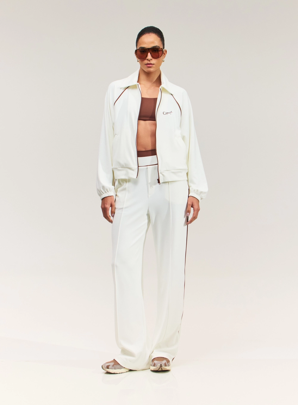 Calça Midi Malha Esportiva Branco