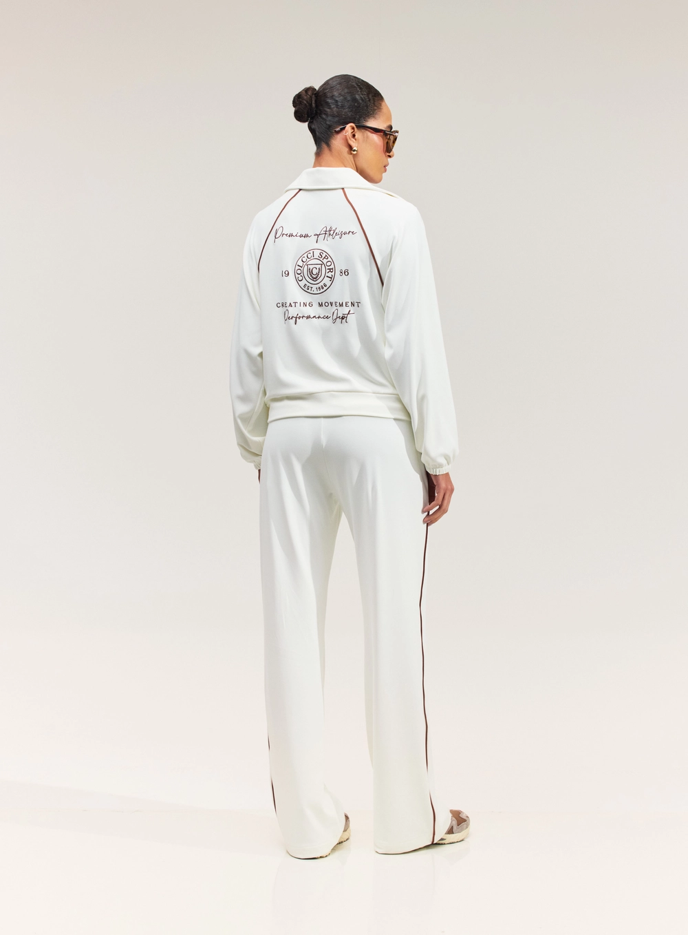 Calça Midi Malha Esportiva Branco