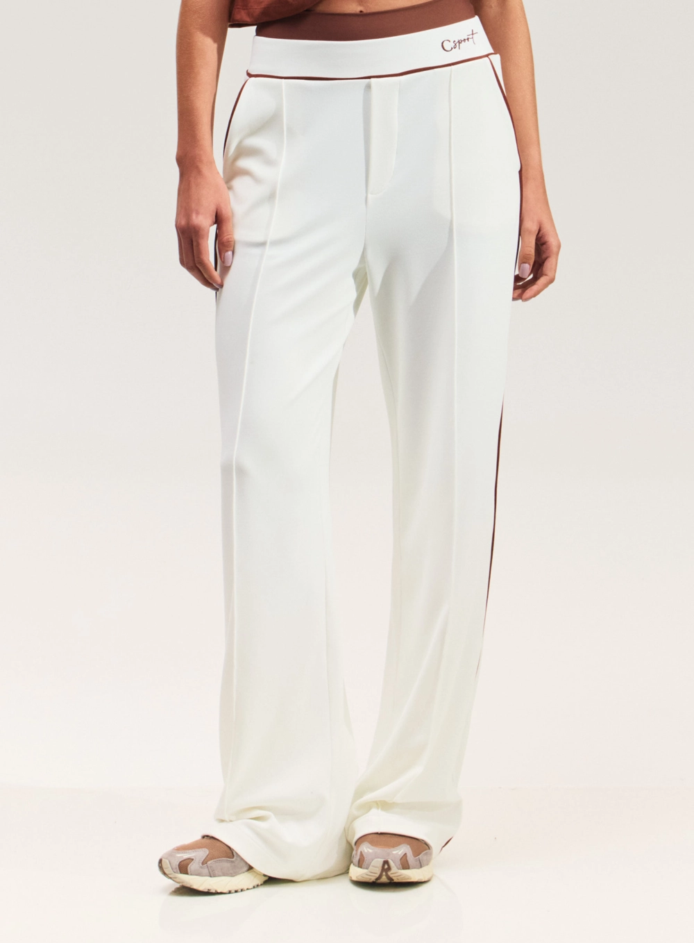Calça Midi Malha Esportiva Branco