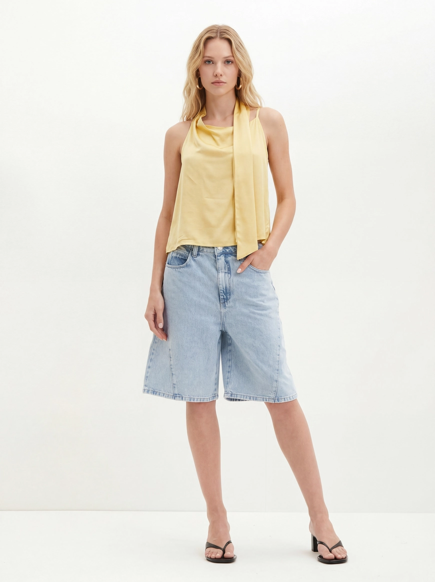 Blusa Feminina Com Decote Degagê - Comfort AMARELO 3