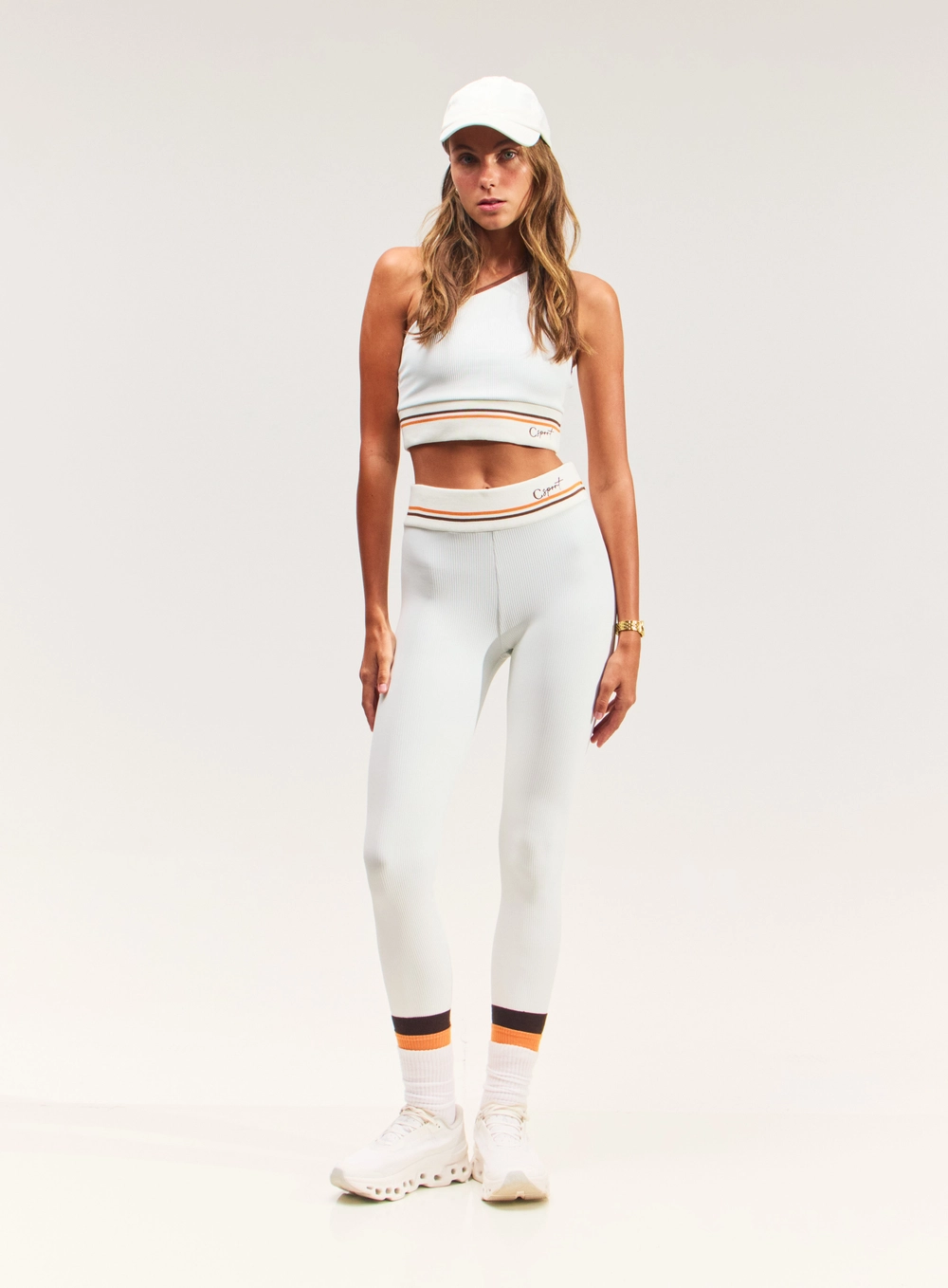 Calça Legging Sport Com Cós Retilínea Branco