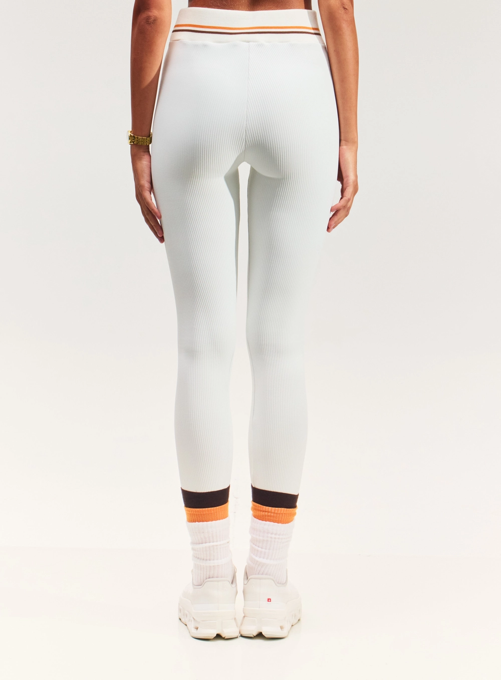 Calça Legging Sport Com Cós Retilínea Branco