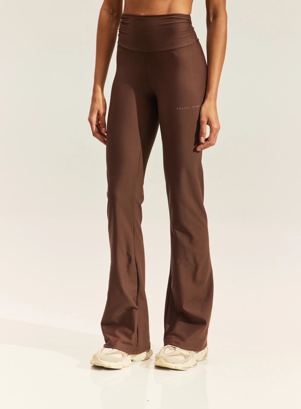 Calça Bailarina Feminina Cós Alto Marrom