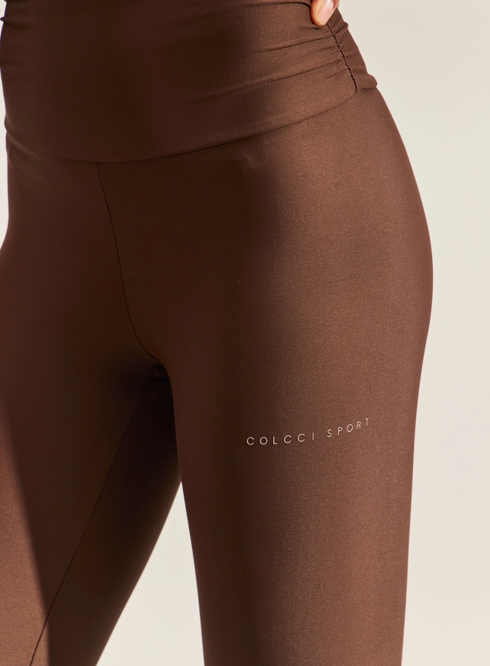 Calça Bailarina Feminina Cós Alto Marrom