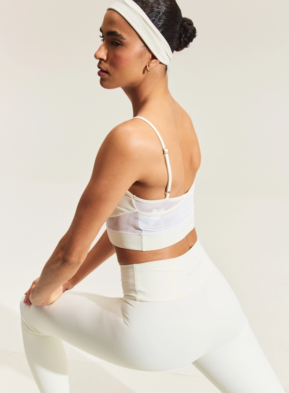Calça Legging Com Cós Alto Branco