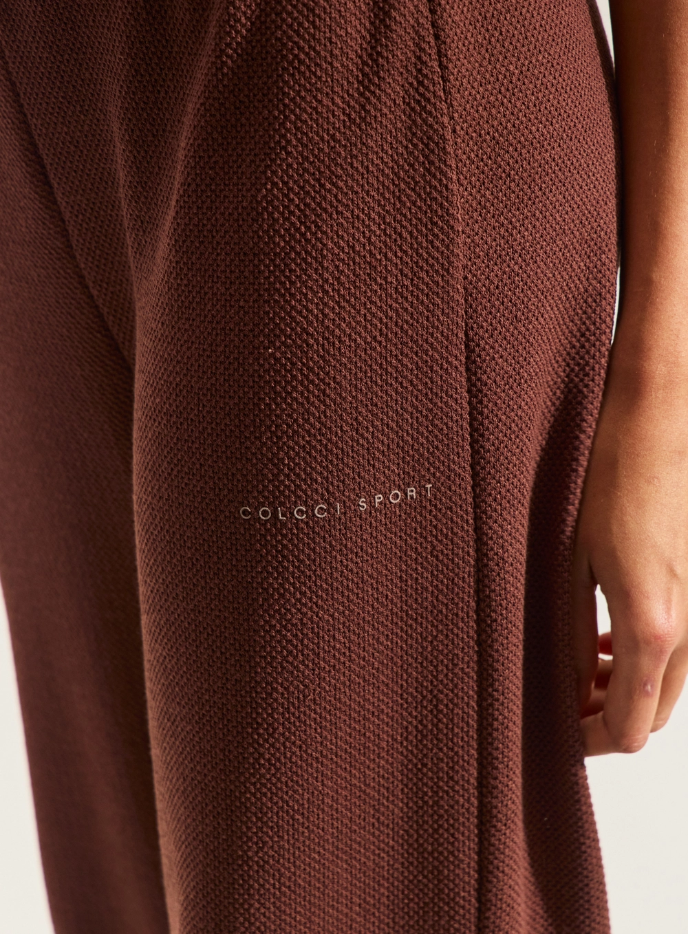 Calça Wide Leg Moletom Marrom