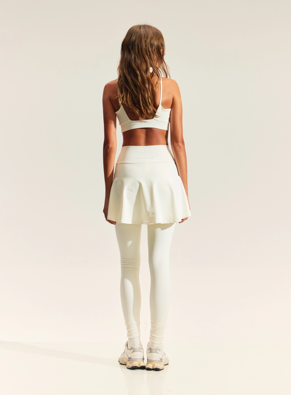 Calça Legging Com Saia Sobreposta Branco