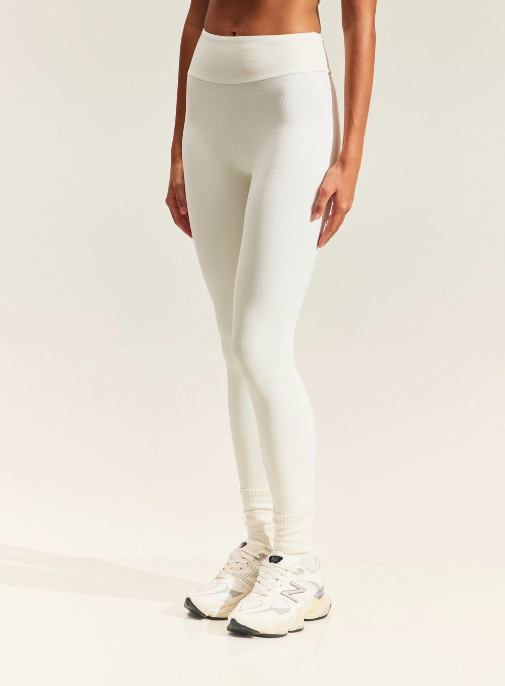 Calça Legging Sport Com Cós Alto Branco
