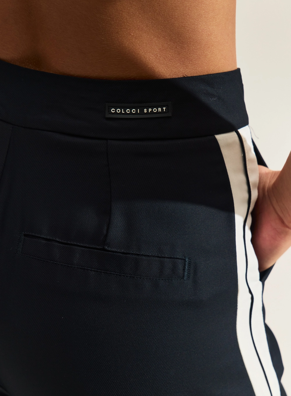 Calça Pantalona Com Listras Laterais PRETO