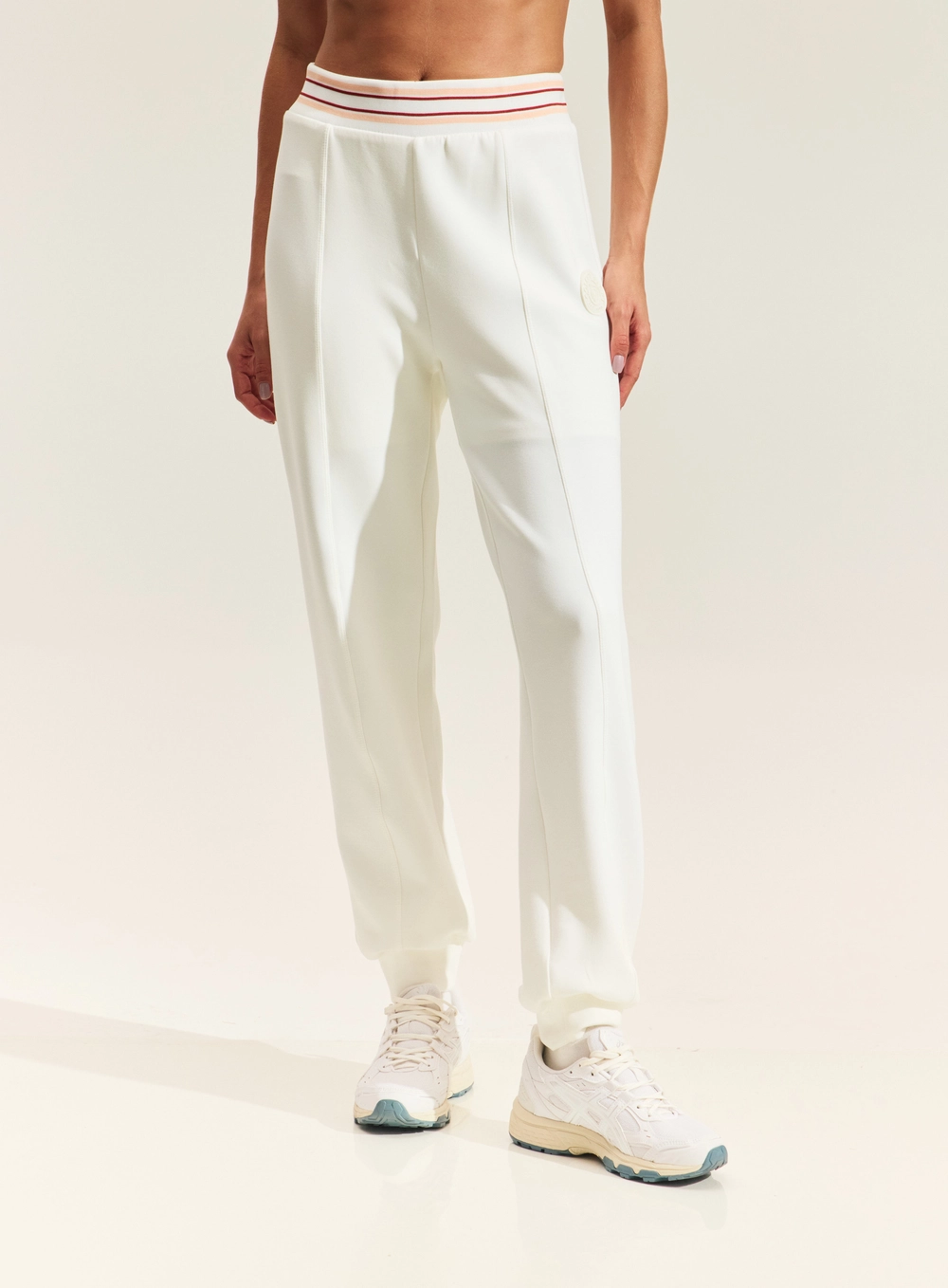 Calça Jogger Com Cós Retilínea Branco